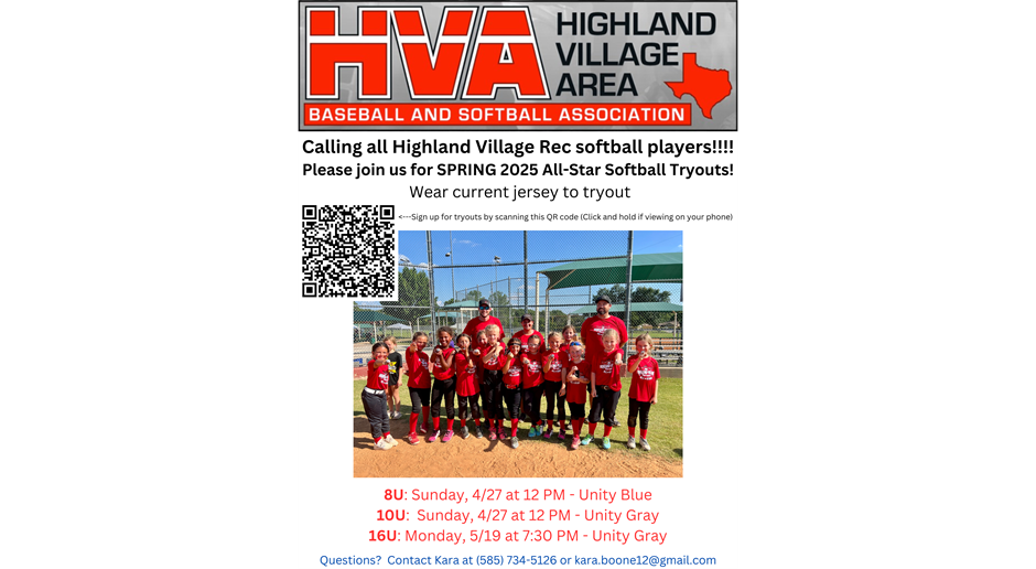 Softball All Star Tryout Info Here